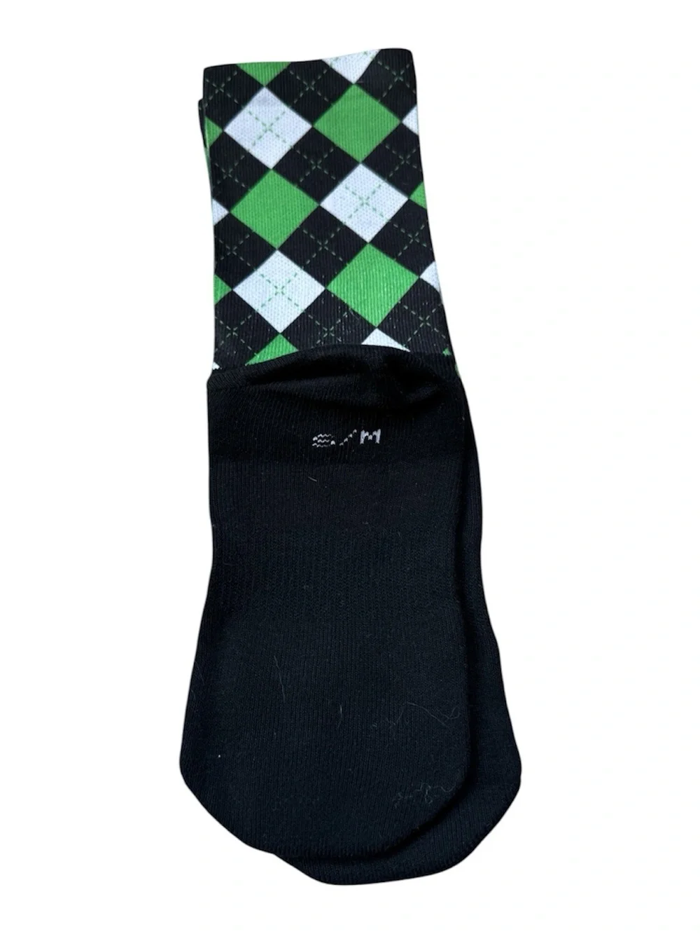 Argyle Crew Socks - Green/Black/White